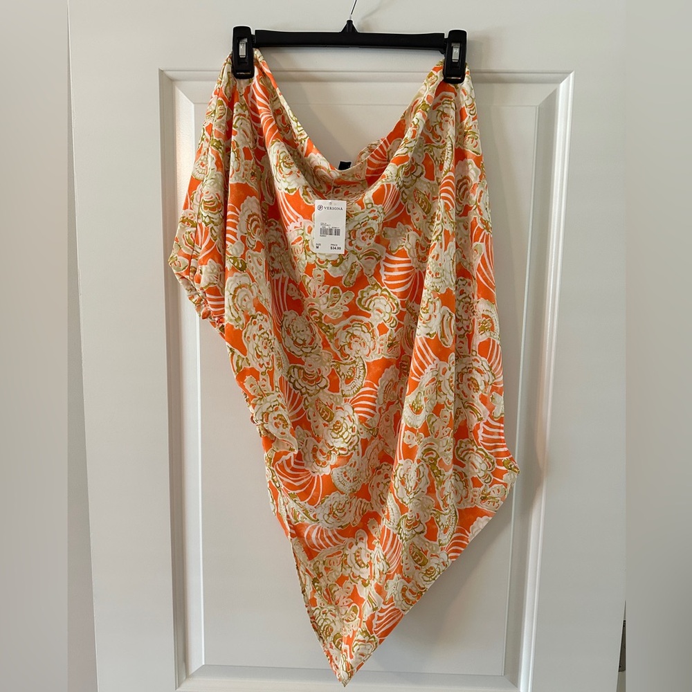 Versona One Shoulder Paisley Print Blouse. New w/ tags. Size Medium.